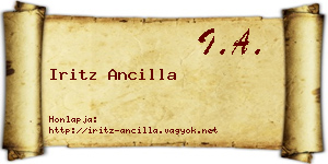 Iritz Ancilla névjegykártya